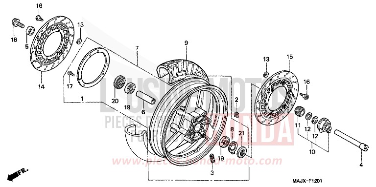 VORDERRAD (ST1100A) von Pan-European ABS CANDY WINE BERRY RED-U (R114) von 1999